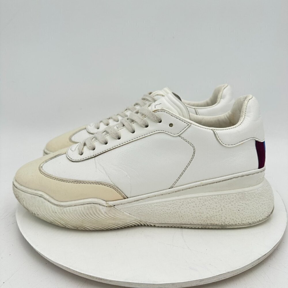 Stella McCartney Loop Women Sz EU 41 US 11 White Leather Platform Low Top Shoes